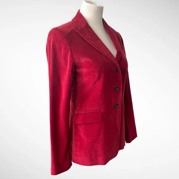 BERNARD ZINS PARIS RED CORDUROY ZAKINA JACKET SIZE 6